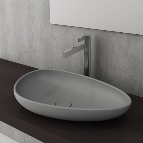 Bocchi Etna 58 cm Mat Gri Çanak Lavabo