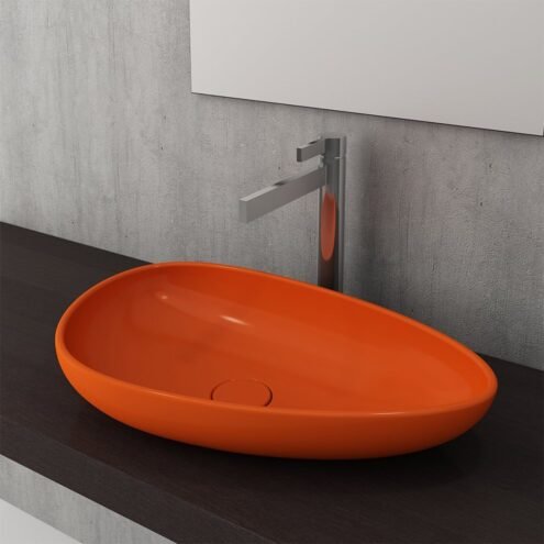 Bocchi Etna 58 cm Parlak Turuncu Çanak Lavabo