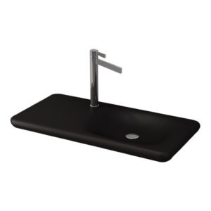 Bocchi Fenice 90 cm Mat Siyah Etajerli Lavabo