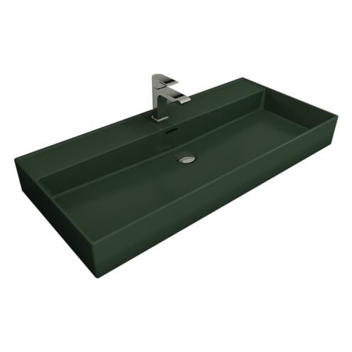 Bocchi Milano 100 cm Mat Yeşil Tezgah Üstü Lavabo