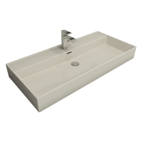 Bocchi Milano 100 cm Parlak Bisküvi Tezgah Üstü Lavabo