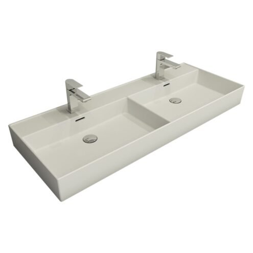 Bocchi Milano 120 cm Mat Beyaz Çift Gözlü Lavabo