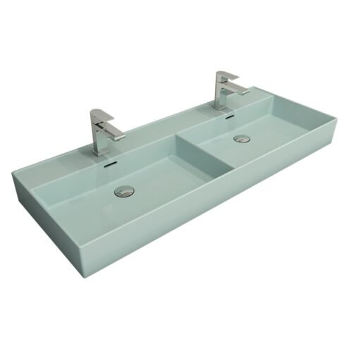 Bocchi Milano 120 cm Mat Buz Mavisi Çift Gözlü Lavabo