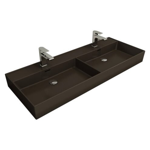 Bocchi Milano 120 cm Mat Kahverengi Çift Gözlü Lavabo