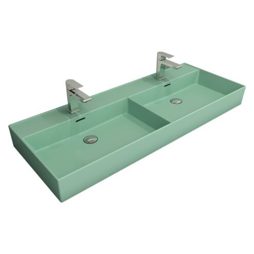 Bocchi Milano 120 cm Mat Mint Yeşil Çift Gözlü Lavabo