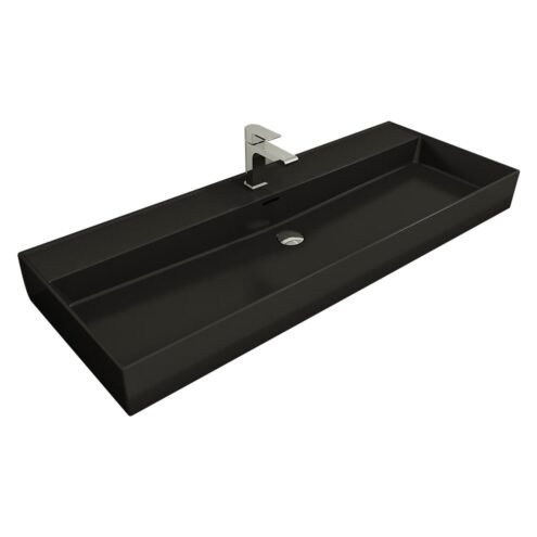 Bocchi Milano 120 cm Mat Siyah Lavabo