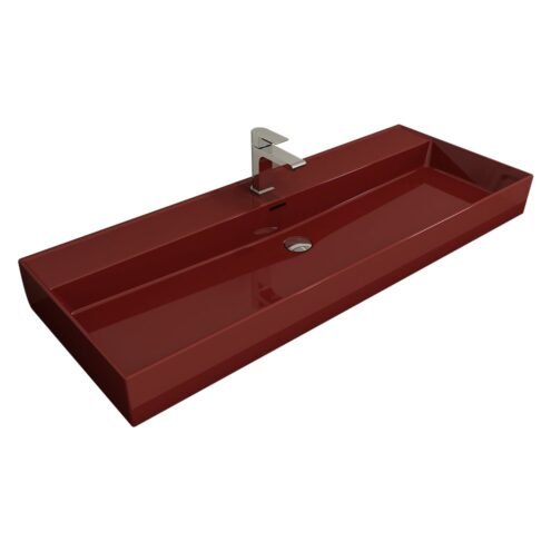 Bocchi Milano 120 cm Parlak Kırmızı Lavabo