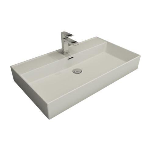 Bocchi Milano 80 cm Mat Beyaz Tezgah Üstü Lavabo
