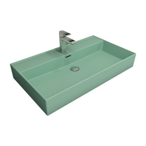 Bocchi Milano 80 cm Mat Mint Yeşil Tezgah Üstü Lavabo