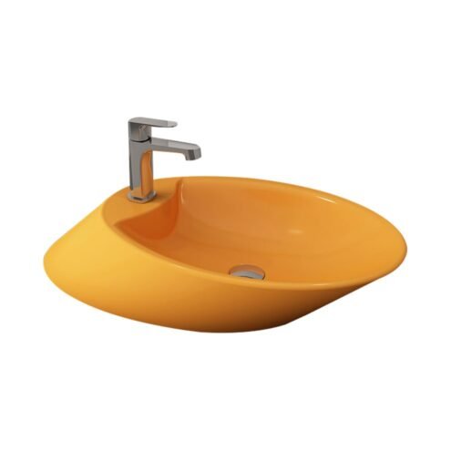 Bocchi Vessel 70 cm Parlak Mandalina Sarısı Tezgah Üstü Lavabo