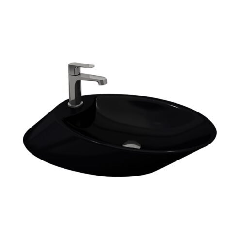 Bocchi Vessel 70 cm Parlak Siyah Tezgah Üstü Lavabo