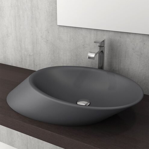 Bocchi Vessel 72 cm Mat Antrasit Çanak Lavabo