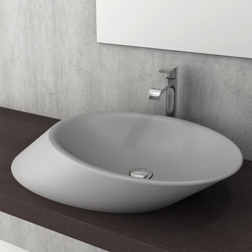 Bocchi Vessel 72 cm Mat Gri Çanak Lavabo