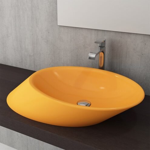 Bocchi Vessel 72 cm Parlak Mandalina Sarısı Çanak Lavabo
