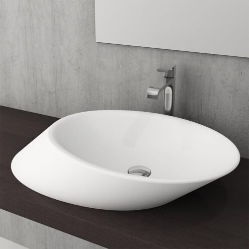Bocchi Vessel 72 cm Mat Beyaz Çanak Lavabo