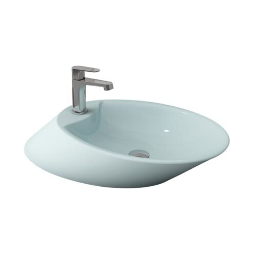 Bocchi Vessel 72 cm Mat Buz Mavisi Tezgah Üstü Lavabo