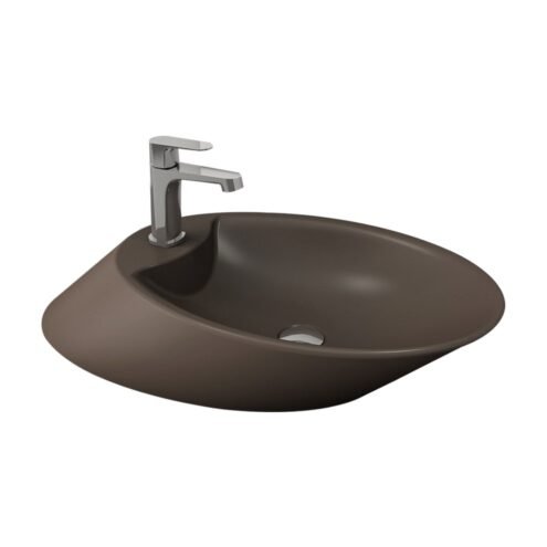 Bocchi Vessel 72 cm Mat Kahverengi Tezgah Üstü Lavabo