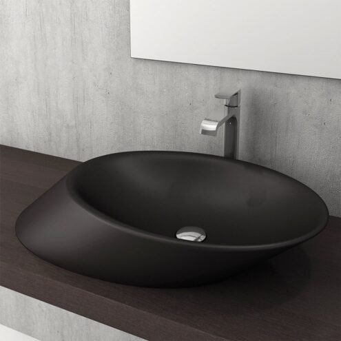 Bocchi Vessel 72 cm Mat Siyah Çanak Lavabo