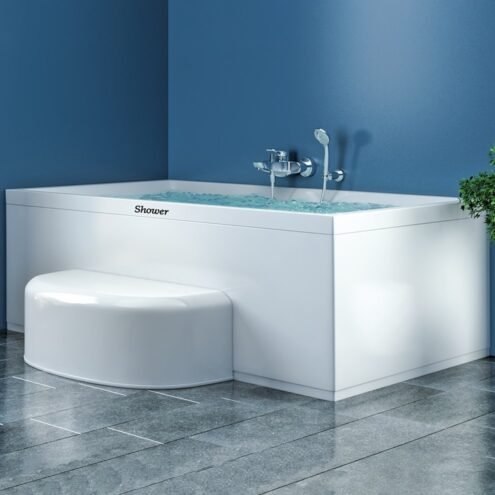 Shower Rung 70x30x30 cm Beyaz Özel Akrilik Düz Basamak