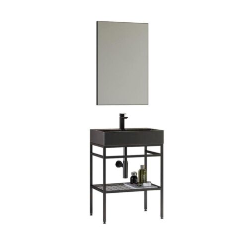 Orka Capetown 60 cm Mat Siyah Banyo Dolabı
