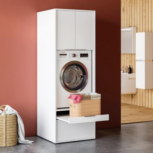 Nplus Croma 65 cm Çekmeceli Çamaşır Makinesi Dolabı