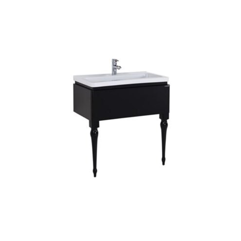 Creavit Art 80 cm Parlak Siyah Lavabo Alt Dolabı