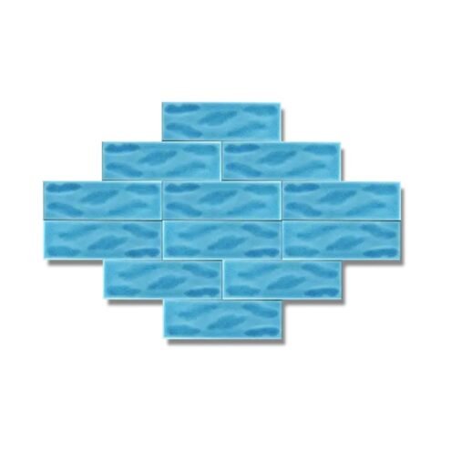 Dekozen Dalga 7x21 cm Turkuaz Çatlak Sırlı El Yapımı Seramik