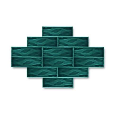 Dekozen Dalga 7x21 cm Zümrüt Yeşili Çatlak Sırlı El Yapımı Seramik