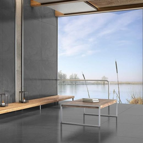 Kütahya Seramik Atlantis 60x120 cm Antrasit Rektifiye Parlk Nano