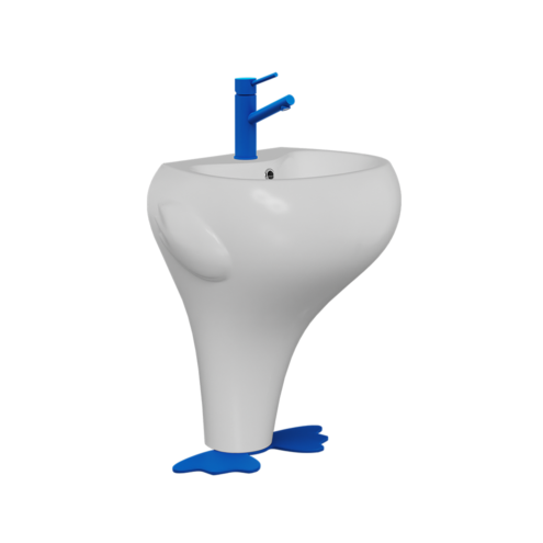 Creavit Ducky Çocuk Mavi Ayaklı Lavabo