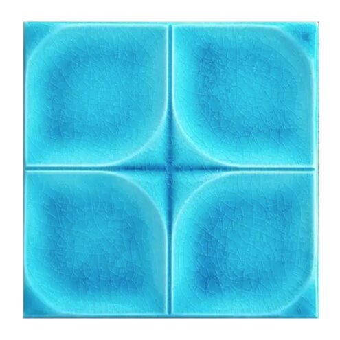 Dekozen Defacto 13x13 cm Turkuaz Çatlak Sırlı El Yapımı Seramik