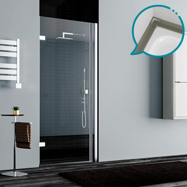 Pakduş Dizayn 90 cm 2 Duvar Arası 1 Açılır Kapı Kum Beji Duşakabin