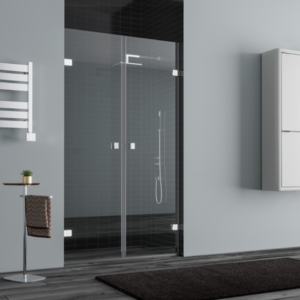 Pakduş Dizayn 100 cm 2 Duvar Arası 2 Açılır Kapı Parlak Eloksal Duşakabin