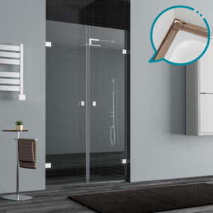 Pakduş Dizayn 120 cm 2 Duvar Arası 2 Açılır Kapı Bronz Duşakabin