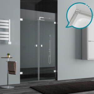 Pakduş Dizayn 120 cm 2 Duvar Arası 2 Açılır Kapı Krom Duşakabin