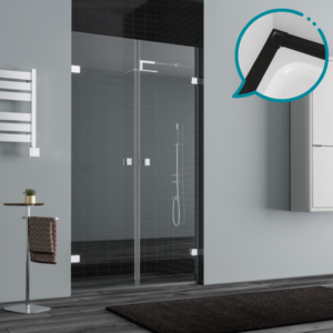 Pakduş Dizayn 120 cm 2 Duvar Arası 2 Açılır Kapı Siyah Duşakabin