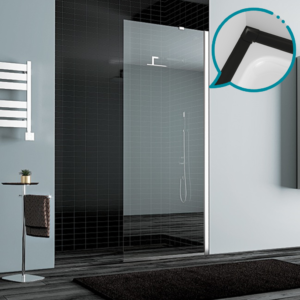 Pakduş Dizayn 110 cm 1 Sabit Kabin Siyah Duşakabin