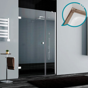 Pakduş Dizayn 120 cm 2 Duvar Arası 1 Sabit 1 Açılır Bronz Duşakabin