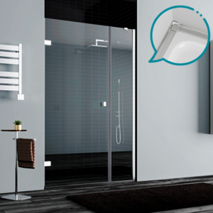 Pakduş Dizayn 120 cm 2 Duvar Arası 1 Sabit 1 Açılır Krom Duşakabin