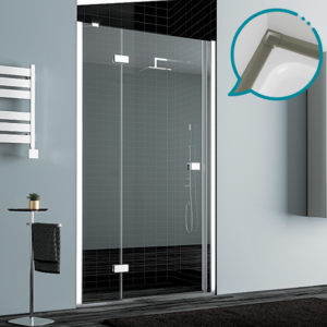 Pakduş Dizayn 110 cm 2 Duvar Arası 1 Sabit 1 Açılır Kum Beji Duşakabin