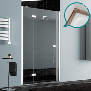 Pakduş Dizayn 120 cm 2 Duvar Arası 1 Sabit 1 Açılır Bronz Duşakabin