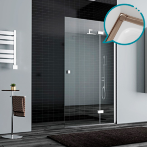 Pakduş Dizayn 100 cm 1 Sabit 1 Açılır Bronz Duşakabin