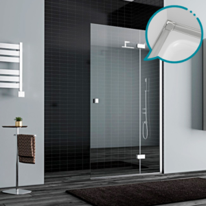 Pakduş Dizayn 120 cm 1 Sabit 1 Açılır Krom Duşakabin