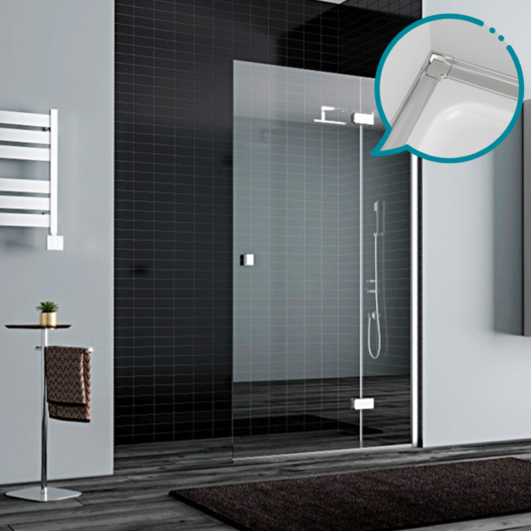 Pakduş Dizayn 90 cm 1 Sabit 1 Açılır Krom Duşakabin