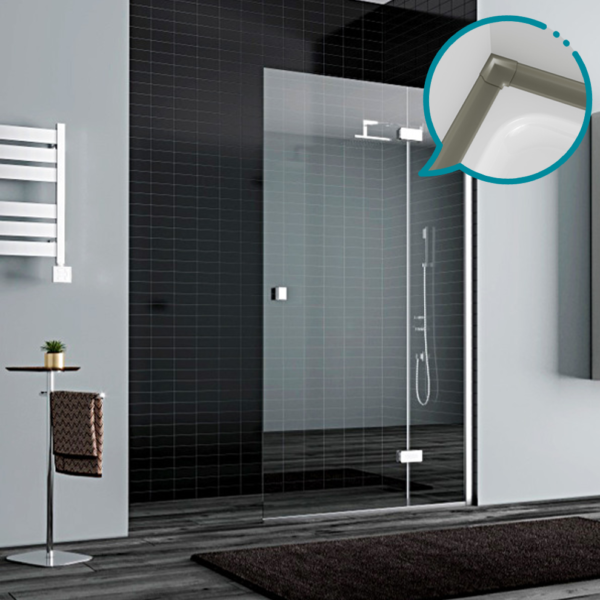 Pakduş Dizayn 90 cm 1 Sabit 1 Açılır Kum Beji Duşakabin