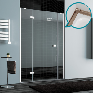 Pakduş Dizayn 110 cm 2 Duvar Arası 2 Sabit 1 Açılır Bronz Duşakabin