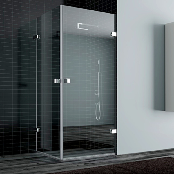 Pakduş Dizayn 90x90 cm Köşe 2 Açılır Kapı Parlak Eloksal Duşakabin