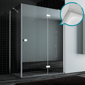 Pakduş Dizayn 100x80 cm 2 Sabit 1 Açılır Krom Duşakabin