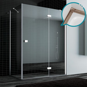 Pakduş Dizayn 110x80 cm 2 Sabit 1 Açılır Bronz Duşakabin