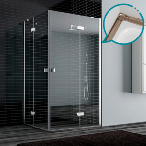 Pakduş Dizayn 110x110 cm 2 Sabit 2 Açılır Kapı Bronz Kare Duşakabin